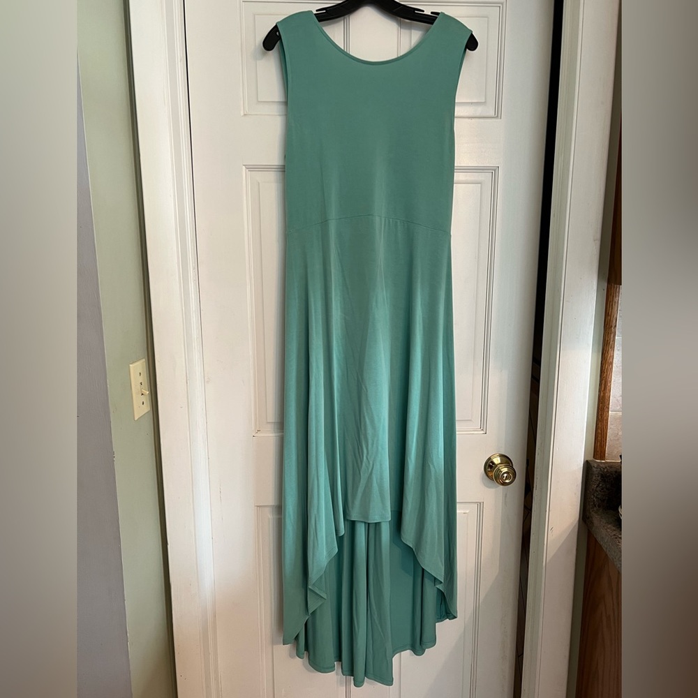BCBG teal asymmetrical sleeveless dress